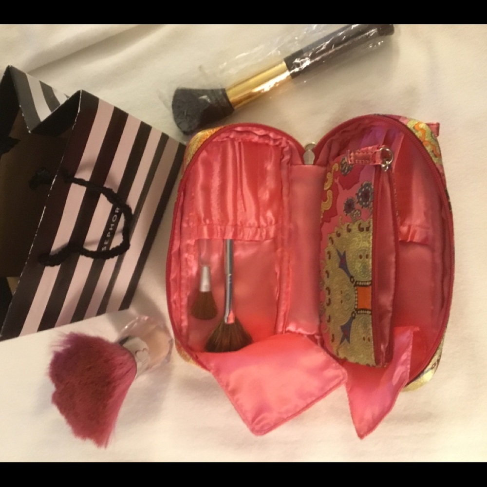 Sephora vintage three pocket make up and brush bag